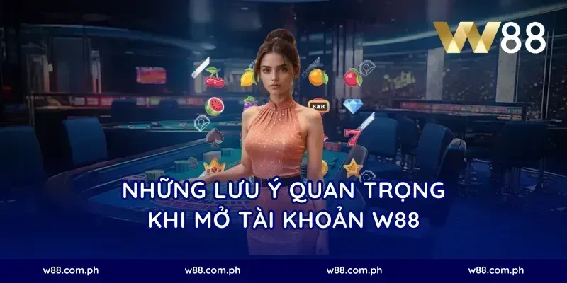 Những lưu ý quan trọng khi mở tài khoản W88