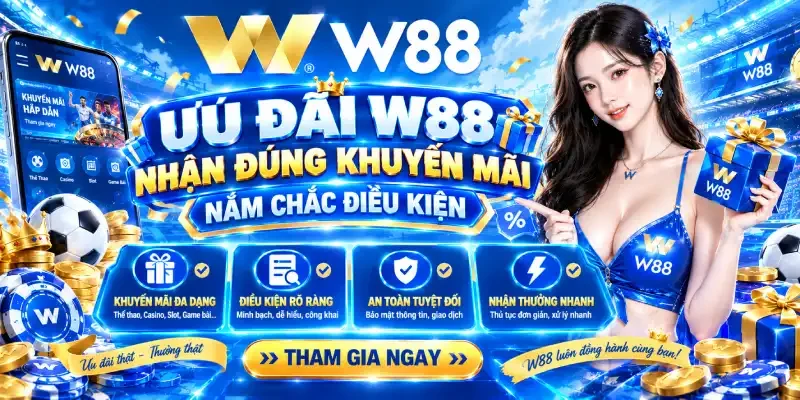 Trang chủ 12 Minh họa đọc điều kiện khuyến mãi, đặt giới hạn và liên hệ hỗ trợ W88