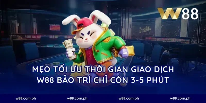 Mẹo tối ưu thời gian giao dịch W88 bảo trì chỉ còn 3-5 phút